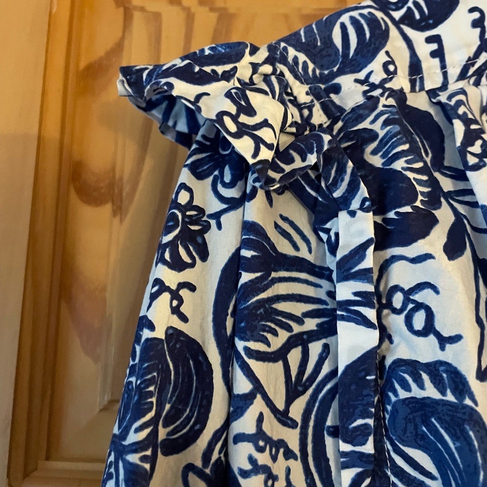 Charter Club Blue and White Floral Button Down Shirt - Picture 3 of 6